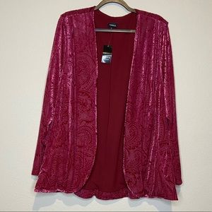 NWT TORRID Berry Burnout Velvet Blazer Cardigan 4